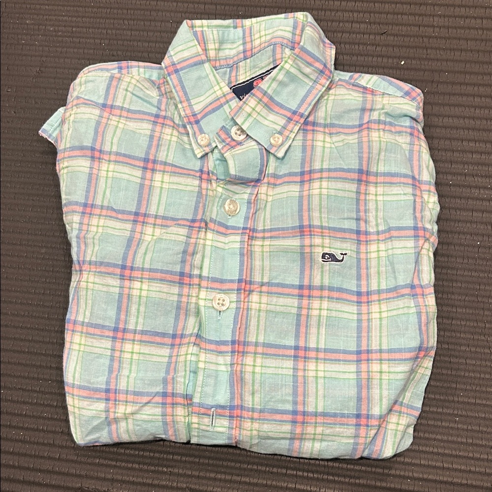 Vineyard Vines Kids Pastel Plaid Shirt